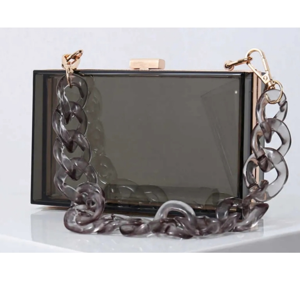 Black opaque handbag